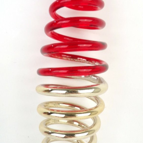 Christmas Ornament Spiral Red & Silver Molded Acrylic Cone Shape Fancy Ornament - Picture 2 of 2
